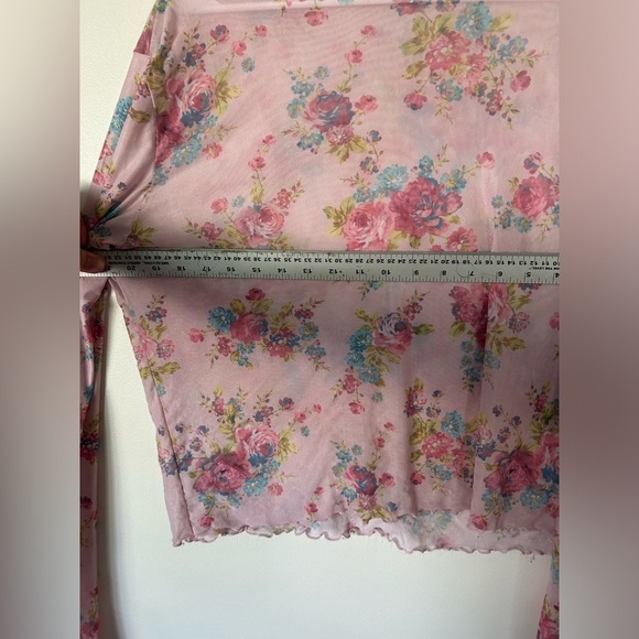 Sugar Thrillz Somebody's Angel Floral Mesh Crop Size 3X - Picture 2 of 7